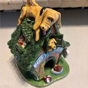 Blue Sky Dog House Figurine  blue sky. Used good shape